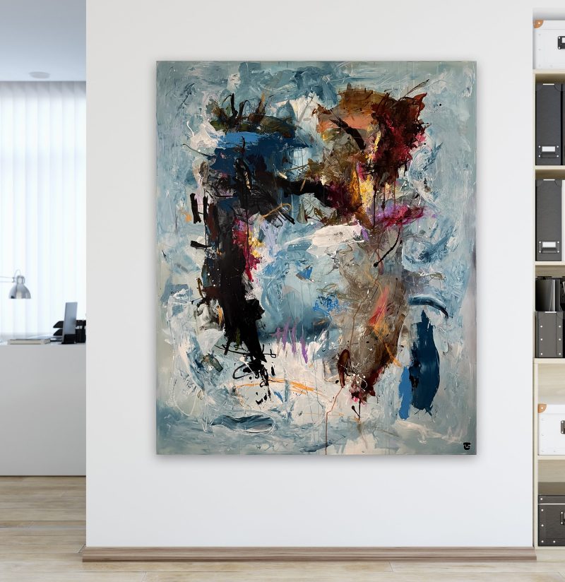 Duet med Pavarotti - abstrakte malerier 130x160cm