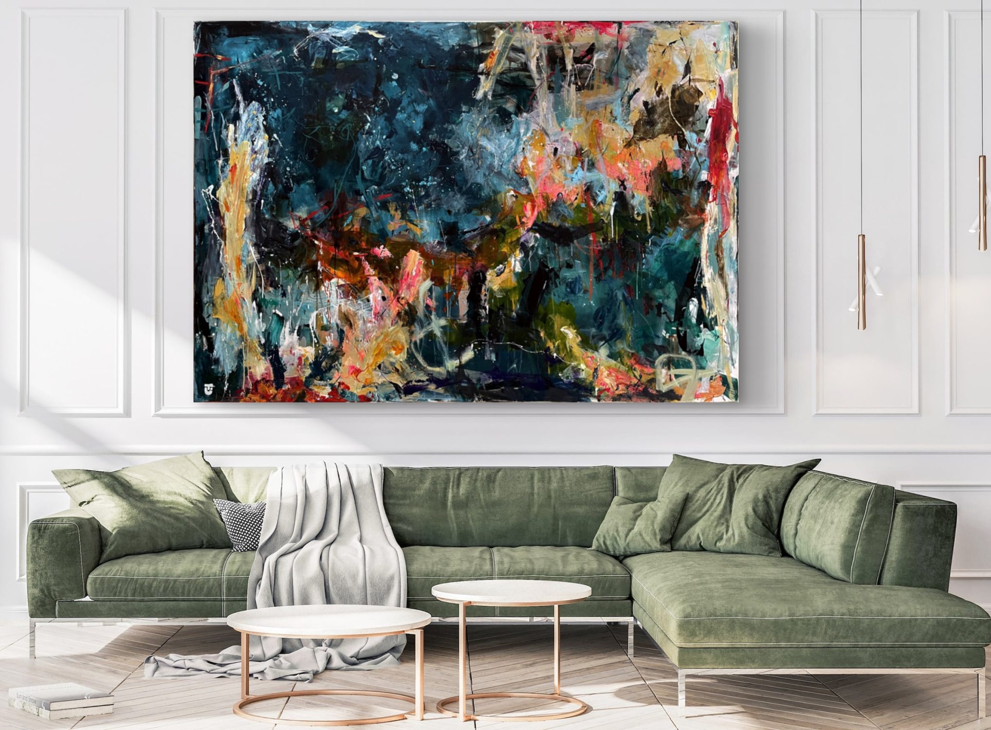 Når passionen kommer først - abstrakte malerier, 200x140 cm