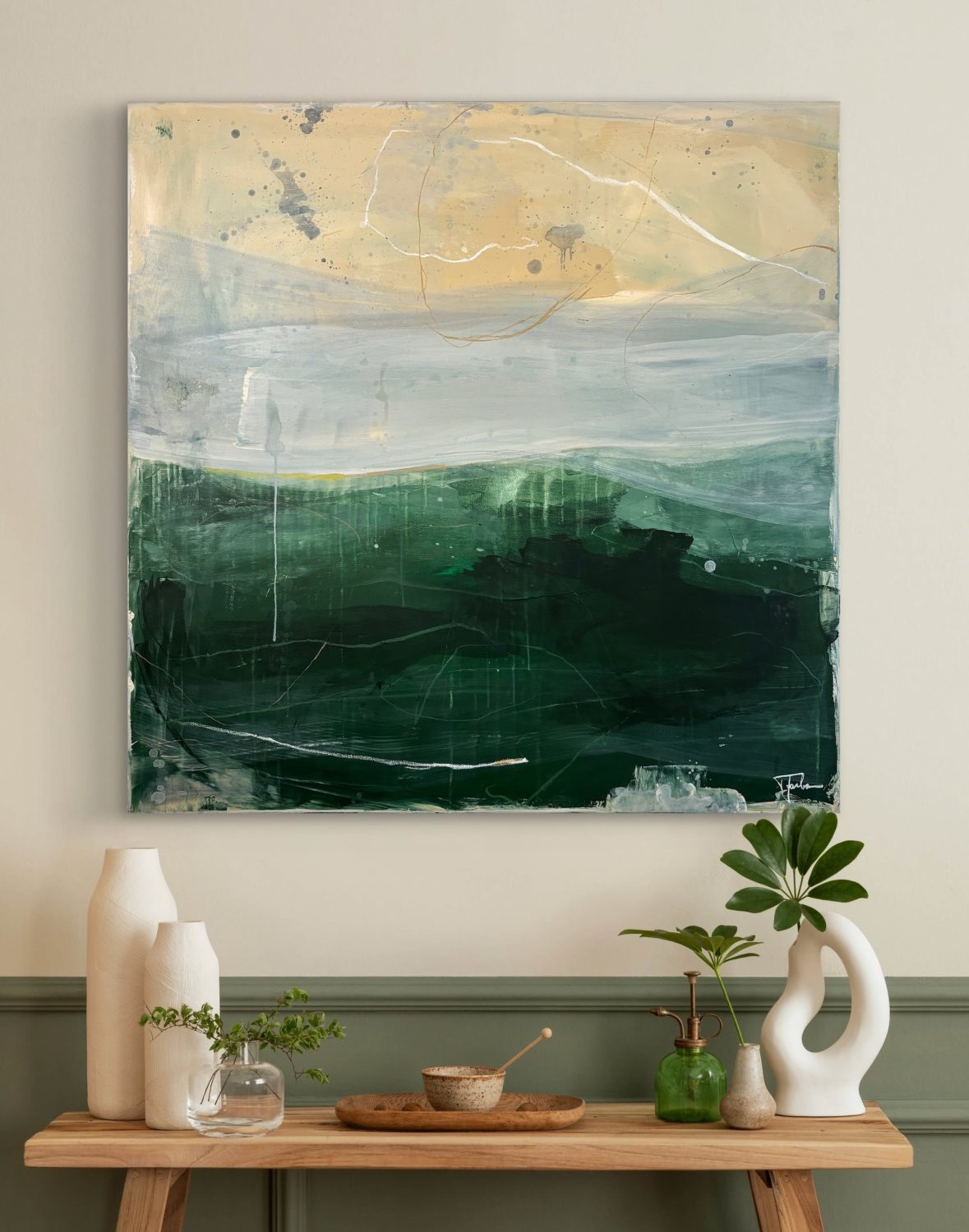 Det er morgen, så vi tager i biografen - abstrakte malerier 100x100 cm