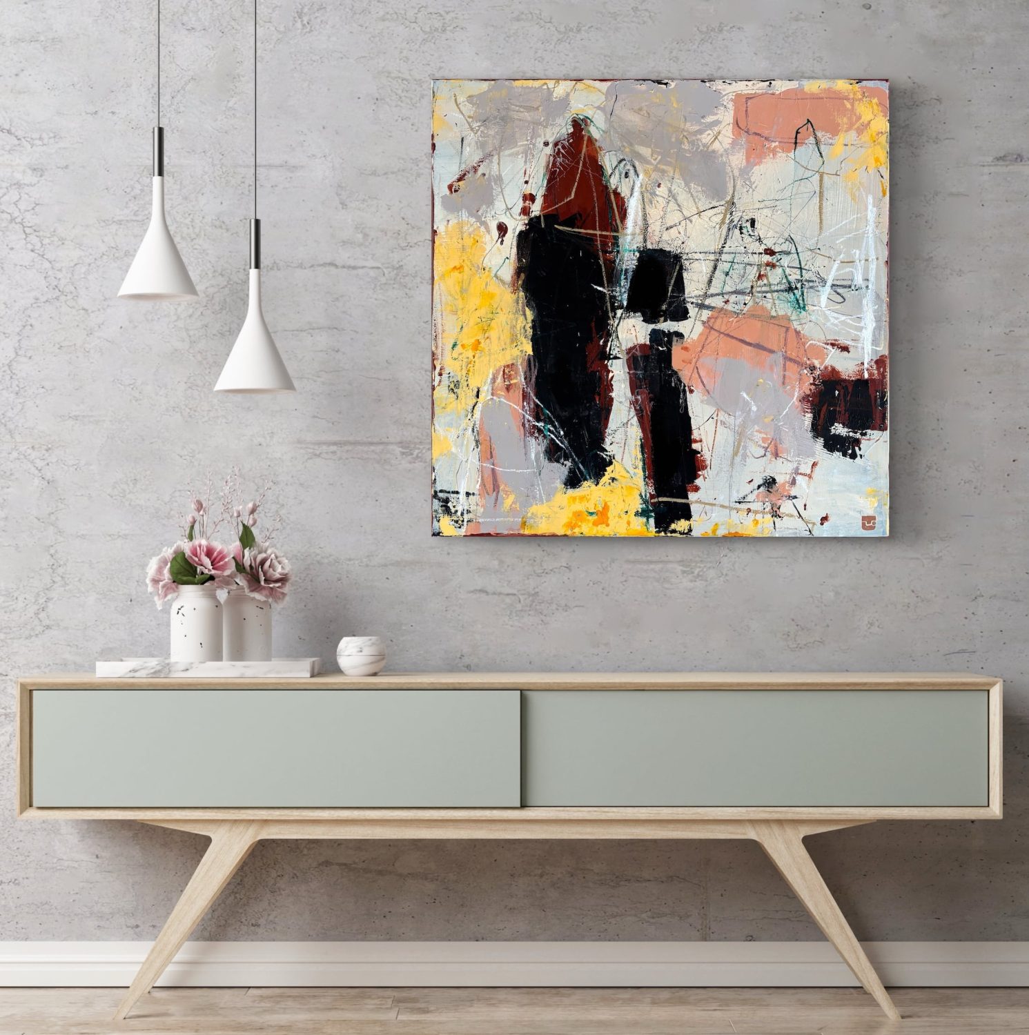 Virkeligheden - abstrakte malerier 80x80 cm