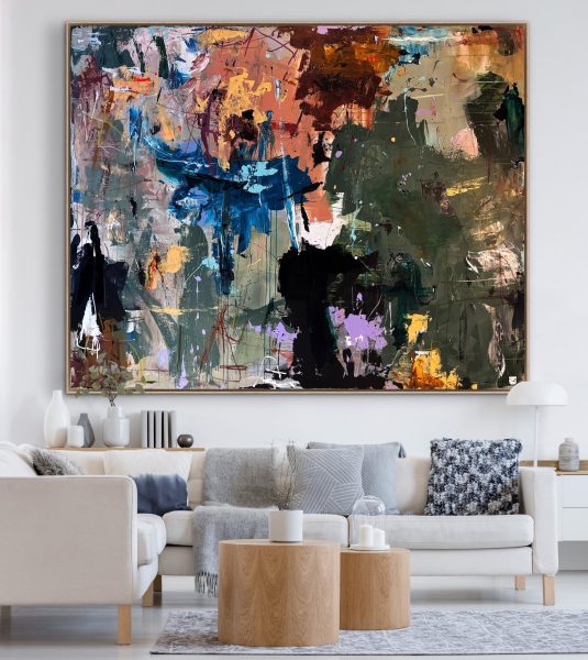Jeg falder, jeg lever. Abstrakte malerier 200x160cm