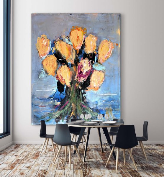 Du er min blomst - abstrakt maleri 160x200 cm